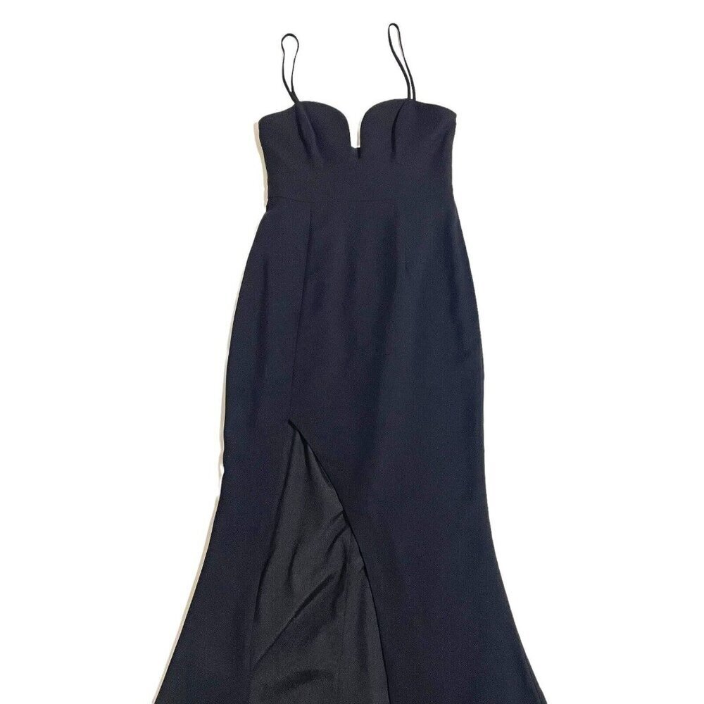 La Maison Talulah Black Mermaid Gown High Slit Evening Dress Sz S New - Picture 6 of 12